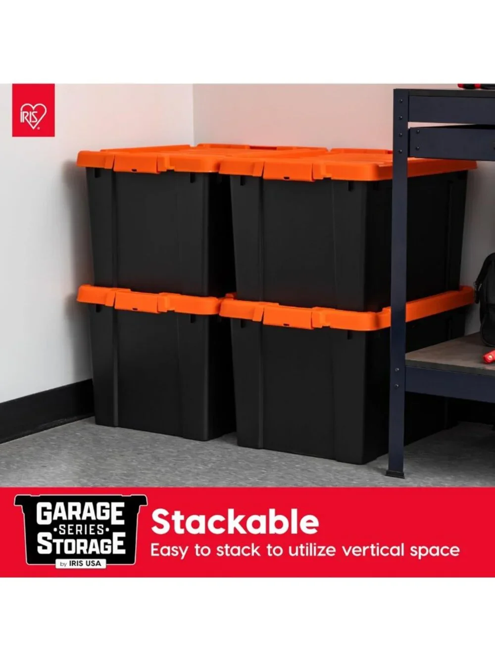 Heavy Duty Lockable Storage Bins with Lids, 20 Gallon, 2 Pack - Organize